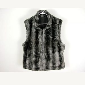 Bill Blass Blassport Gray reversib furry vest Coat